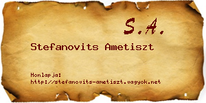 Stefanovits Ametiszt névjegykártya